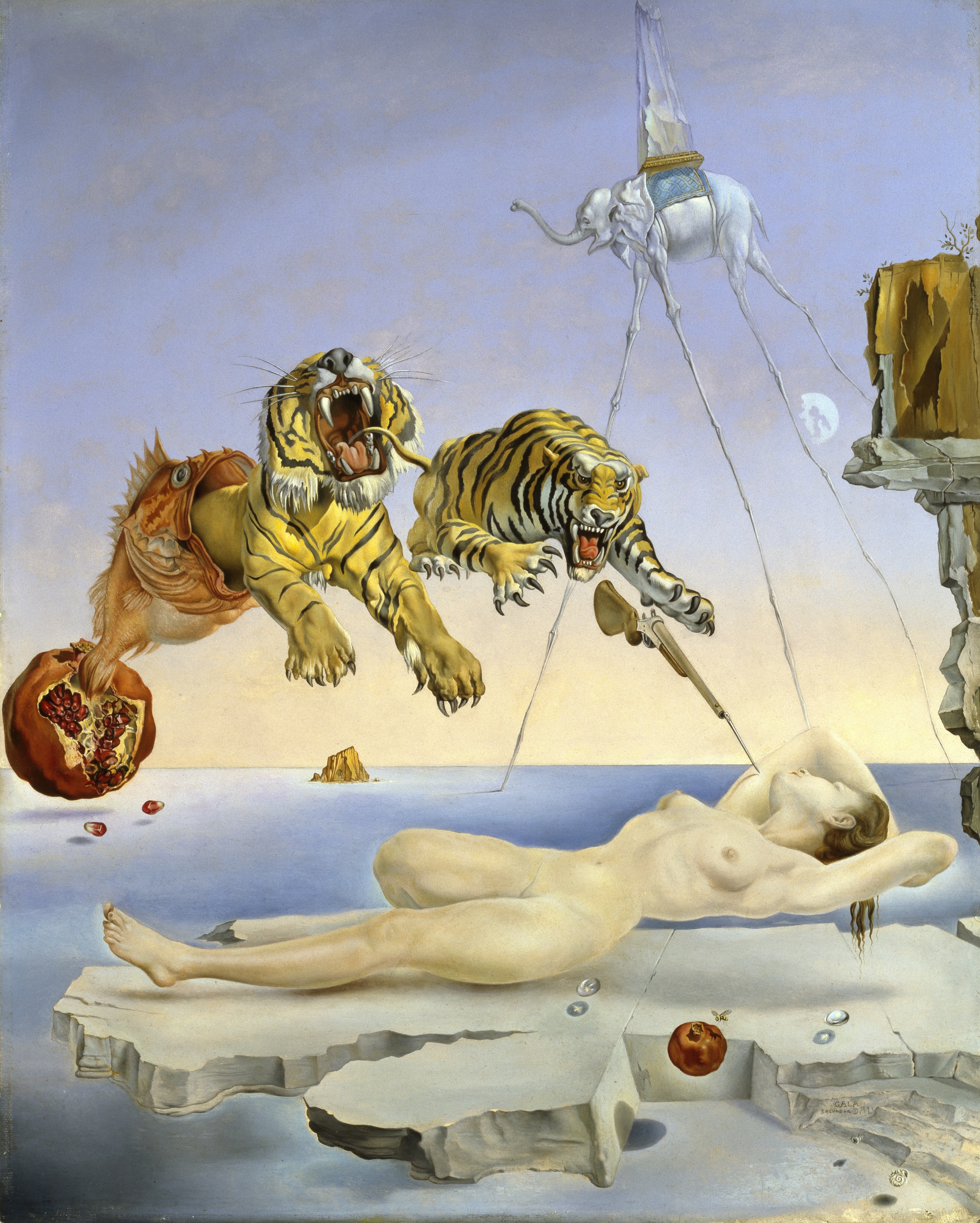 Salvador Dalí. Somni causat pel vol d’una abella al voltant d’una magrana un segon abans de despertar © Salvador Dalí, Fundació Gala-Salvador Dali, VEGAP, Barcelona, 2018