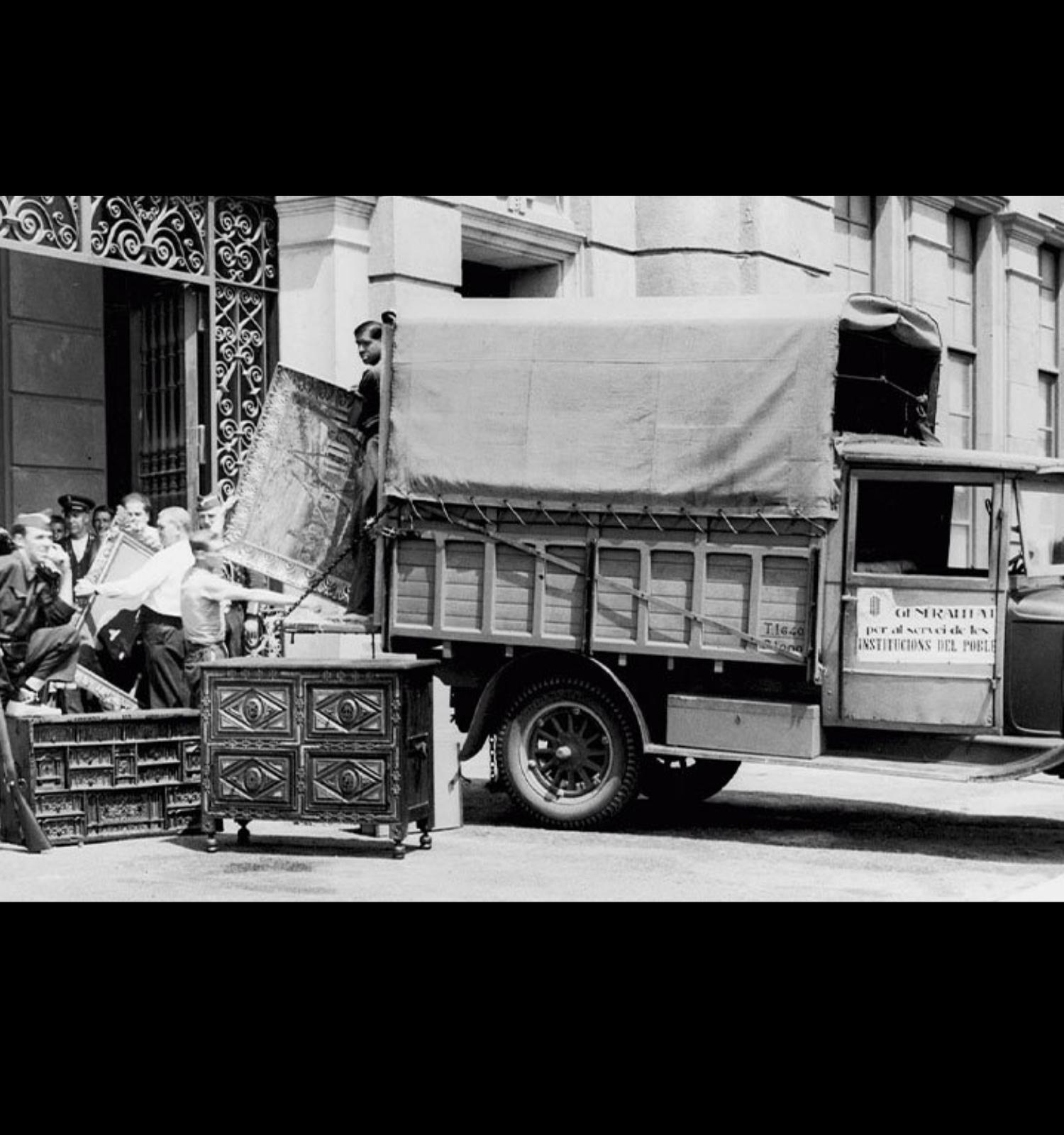 Entrada de les obres requisades, juliol 1936. © Arxiu Fotogràfic de Barcelona. Joan Vidal Ventosa jornada acadèmica en línia