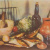 image for: Josep Maria Casals i Ariet - Natura morta amb graella, morter, ampolla de vi i peixos - No datat