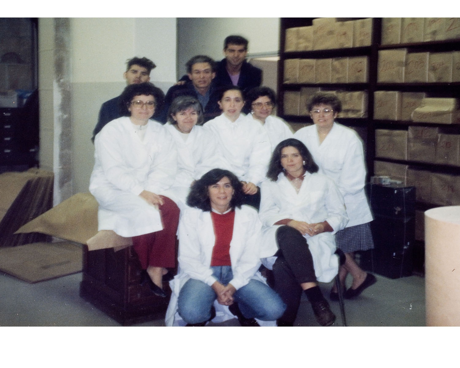 L'equip de la biblioteca durant el trasllat L'equip de la biblioteca durant el trasllat