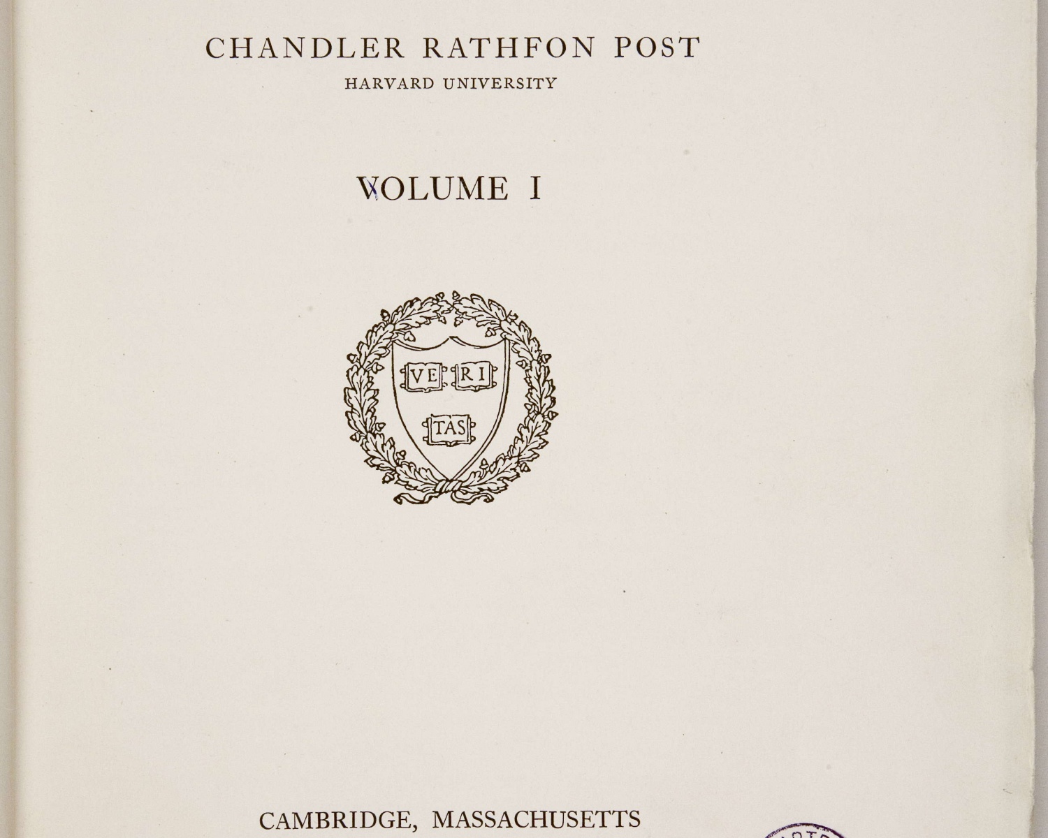 Chandler Rathfon POST, A History of Spanish Painting: Volume I. Cambridge, Massachusetts: Harvard University Press, 1930 Chandler Rathfon POST, A History of Spanish Painting: Volume I. Cambridge, Massachusetts: Harvard University Press, 1930