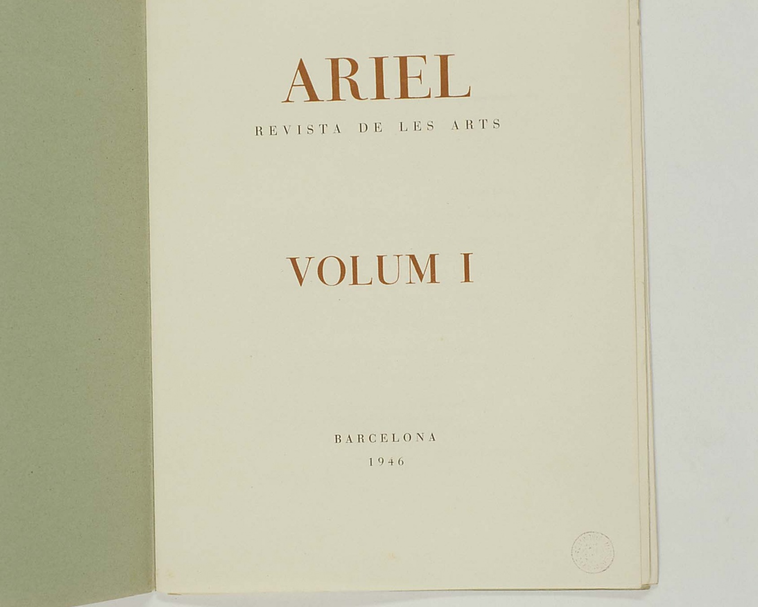 Ariel: revista de les arts. 1946, [núm.] 1. Barcelona, 1946-1951