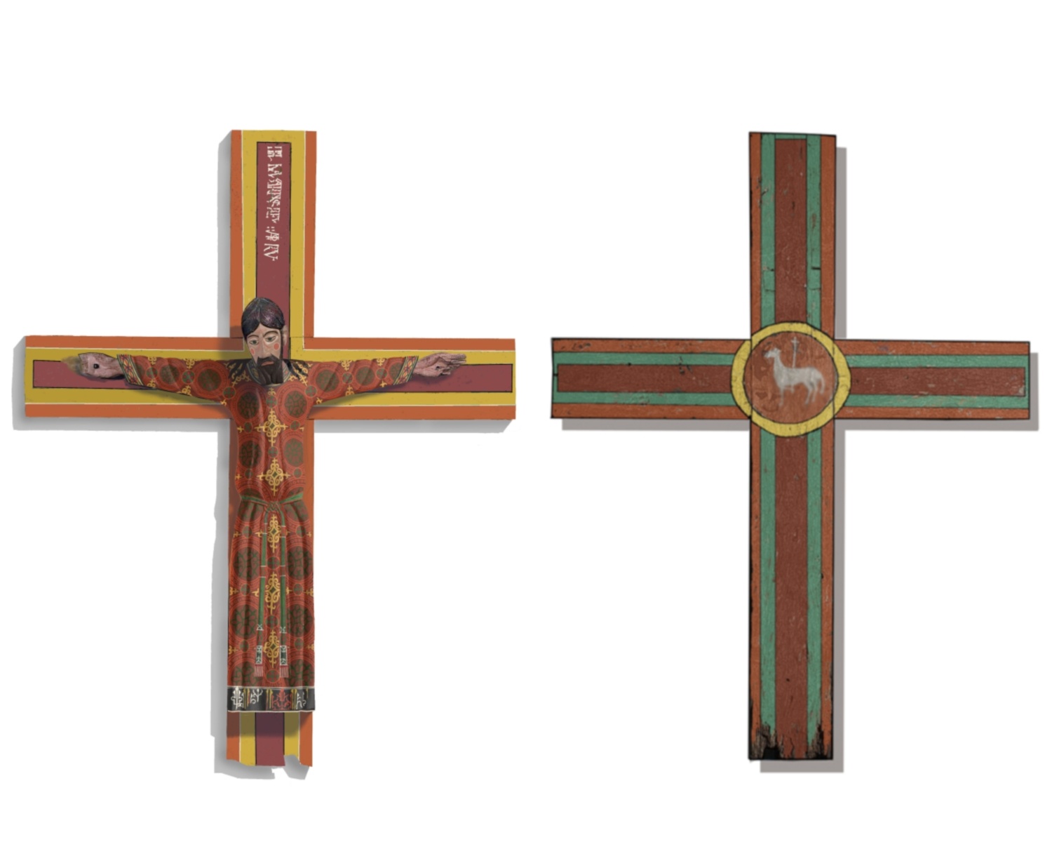 Reconstrucció virtual de la policromia de la túnica de Crist Reconstrucció virtual de la policromia de la túnica de Crist