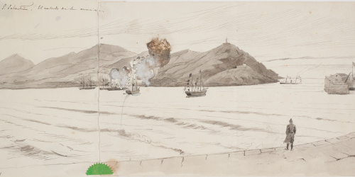 San Sebastián. El saludo de la marina Josep Lluís Pellicer - San Sebastián. El saludo de la marina - Cap a 1872-1876