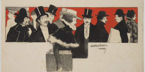 Grupo de personas elegantes Joan Cardona - Grupo de personas elegantes - Hacia 1901