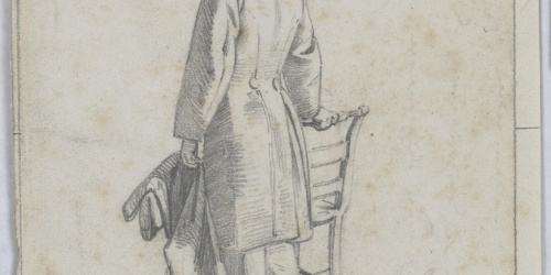 image for: Claudi Lorenzale - Home vestit amb jaqué d'esquena - Cap a 1850-1860