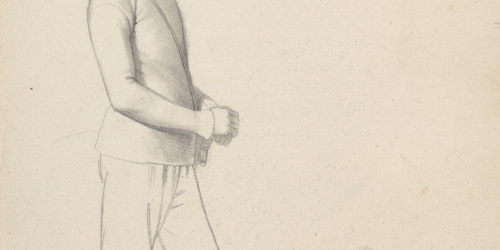 image for: Claudi Lorenzale - Home vestit amb una jaqueta curta i ajustada - Cap a 1860-1880