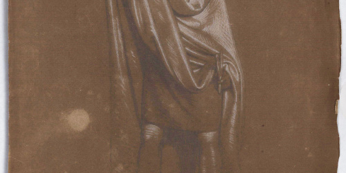 image for: Claudi Lorenzale - Home vestit amb indumentària medieval - Cap a 1850-1870