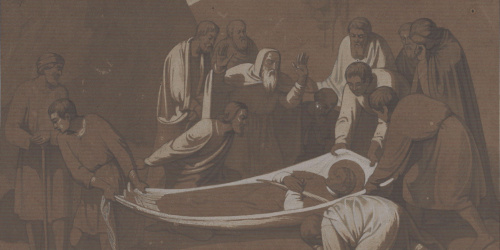 Claudi Lorenzale - Enterrament d'un sant - Cap a 1840-1860 image for: Claudi Lorenzale - Enterrament d'un sant - Cap a 1840-1860