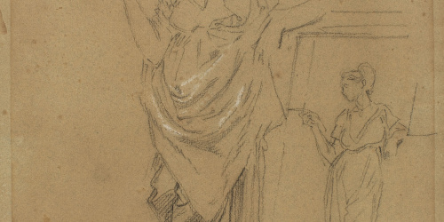 Antoni Caba - Estudi de figura femenina per a la pintura «La Pau» - Cap a 1876 image for: Antoni Caba - Estudi de figura femenina per a la pintura «La Pau» - Cap a 1876