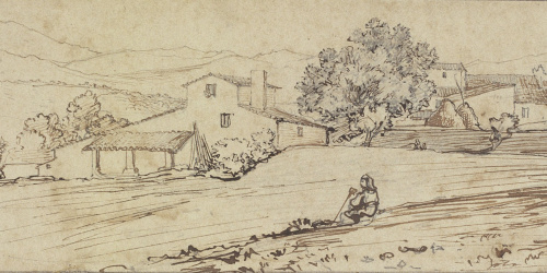 Ramon Martí i Alsina - Cases de pagès a les rodalies de Granollers - Cap a 1865-1870 image for: Ramon Martí i Alsina - Cases de pagès a les rodalies de Granollers - Cap a 1865-1870