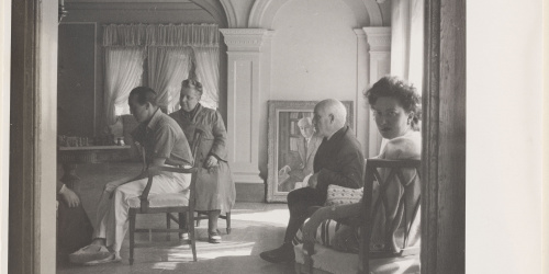 Otho Lloyd - Interior d'una casa amb homes jugant a escacs - Cap a 1944-1950 image for: Otho Lloyd - Interior d'una casa amb homes jugant a escacs - Cap a 1944-1950