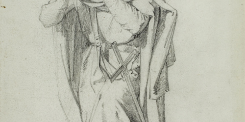 Claudi Lorenzale - Estudi de figura per al quadre «Els ambaixadors de la Diputació a Vilafranca prohibeixen a la reina Joana que acompanyi el Príncep de Viana a Barcelona» - Cap a 1870 image for: Claudi Lorenzale - Estudi de figura per al quadre «Els ambaixadors de la Diputació a Vilafranca prohibeixen a la reina Joana que acompanyi el Príncep de Viana a Barcelona» - Cap a 1870