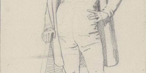 Claudi Lorenzale - Figura masculina dempeus - Cap a 1860-1880 image for: Claudi Lorenzale - Figura masculina dempeus - Cap a 1860-1880