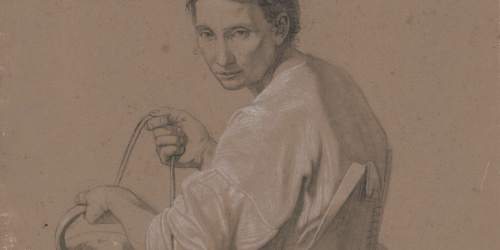 Claudi Lorenzale - Estudi de figura femenina - Cap a 1860-1880 image for: Claudi Lorenzale - Estudi de figura femenina - Cap a 1860-1880