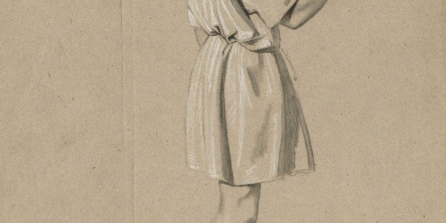 Claudi Lorenzale - Estudi de figura masculina - Cap a 1850-1870 image for: Claudi Lorenzale - Estudi de figura masculina - Cap a 1850-1870