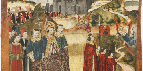 Martín de Soria - Aparició de sant Miquel al castell de Sant'Angelo - Cap a 1470-1485 image for: Martín de Soria - Aparició de sant Miquel al castell de Sant'Angelo - Cap a 1470-1485