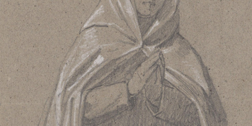 Claudi Lorenzale - Dona en actitud de pregar - Cap a 1850-1870 image for: Claudi Lorenzale - Dona en actitud de pregar - Cap a 1850-1870