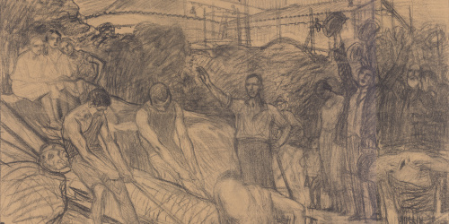Joan Llimona - Embalatge de l'estàtua d'Esculapi. Projecte per a l'escala de l'antic palau del Governador del parc de la Ciutadella (plafó central) - 1925 image for: Joan Llimona - Embalatge de l'estàtua d'Esculapi. Projecte per a l'escala de l'antic palau del Governador del parc de la Ciutadella (plafó central) - 1925
