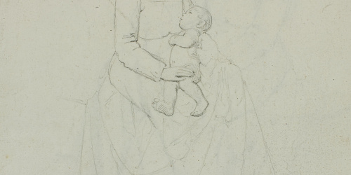 Claudi Lorenzale - Dona asseguda amb un nen nu a la falda (anvers) / Dona asseguda amb un nen nu a la falda (revers) - Cap a 1860-1880 image for: Claudi Lorenzale - Dona asseguda amb un nen nu a la falda (anvers) / Dona asseguda amb un nen nu a la falda (revers) - Cap a 1860-1880