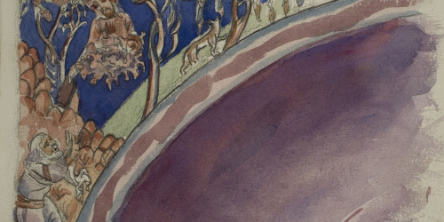 image for: Lluís Domènech i Montaner - Còpia de les pintures de Sixena: Déu lliura les taules de la Llei a Moisés - 1918