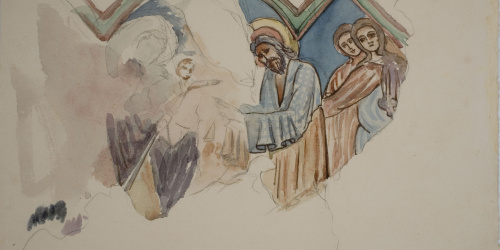 Lluís Domènech i Montaner - Còpia de les pintures de Sixena: Presentació al temple - 1918 image for: Lluís Domènech i Montaner - Còpia de les pintures de Sixena: Presentació al temple - 1918