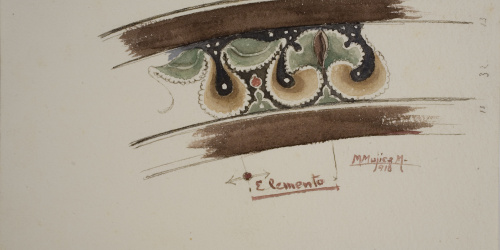 Lluís Domènech i Montaner - Còpia de les pintures de Sixena: Sanefa - 1918 image for: Lluís Domènech i Montaner - Còpia de les pintures de Sixena: Sanefa - 1918