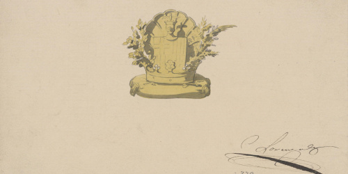 Claudi Lorenzale - Escut de Barcelona sobre la corona Comtal - Cap a 1860-1880 image for: Claudi Lorenzale - Escut de Barcelona sobre la corona Comtal - Cap a 1860-1880