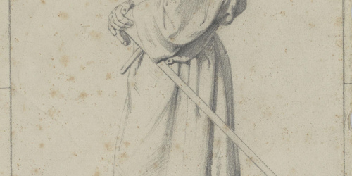 image for: Claudi Lorenzale - Estudi de cavaller medieval per al quadre «Mort del rei Pere III a Vilafranca» - Cap a 1870