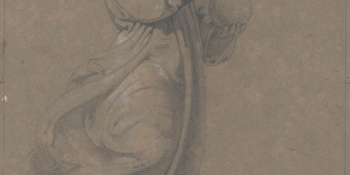 image for: Claudi Lorenzale - El nen Jesús amb la bola a la mà esquerra i beneint amb la dreta (anvers) / Claustre gòtic (revers) - Cap a 1850-1870