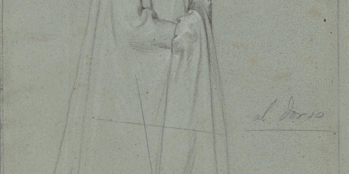 Claudi Lorenzale - Figura de monja (anvers) / Figura d'home amb túnica (revers) - Cap a 1850-1870 image for: Claudi Lorenzale - Figura de monja (anvers) / Figura d'home amb túnica (revers) - Cap a 1850-1870
