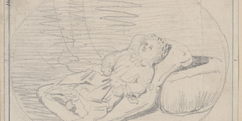 Claudi Lorenzale - Infant dormint sobre coixins - Cap a 1840-1860 image for: Claudi Lorenzale - Infant dormint sobre coixins - Cap a 1840-1860