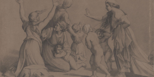 Claudi Lorenzale - Figures de l’incendi del Borgo. Còpia de la pintura de Rafael a les estances vaticanes - Cap a 1839 -1840 image for: Claudi Lorenzale - Figures de l’incendi del Borgo. Còpia de la pintura de Rafael a les estances vaticanes - Cap a 1839 -1840