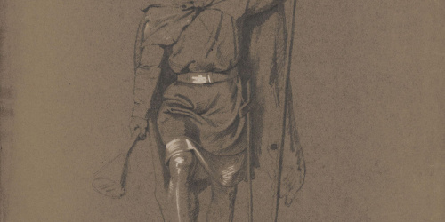 Claudi Lorenzale - Estudi de figura per al quadre «Otger Cathaló» - Cap a 1855 image for: Claudi Lorenzale - Estudi de figura per al quadre «Otger Cathaló» - Cap a 1855