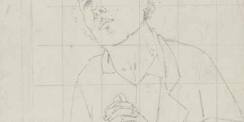 Claudi Lorenzale - Figura d'home en actitud suplicant - Cap a 1850-1870 image for: Claudi Lorenzale - Figura d'home en actitud suplicant - Cap a 1850-1870
