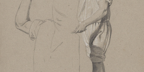 Claudi Lorenzale - Ferrer a l'enclusa i estudi de la mà dreta que empunya el martell - Cap a 1860-1880 image for: Claudi Lorenzale - Ferrer a l'enclusa i estudi de la mà dreta que empunya el martell - Cap a 1860-1880