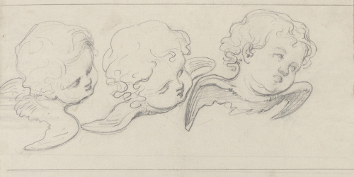 Claudi Lorenzale - Tres caps de querubins - Cap a 1850 image for: Claudi Lorenzale - Tres caps de querubins - Cap a 1850