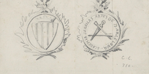 Claudi Lorenzale - Projecte de medalla de l'Acadèmia de Belles Arts de Barcelona - Cap a 1860-1880 image for: Claudi Lorenzale - Projecte de medalla de l'Acadèmia de Belles Arts de Barcelona - Cap a 1860-1880