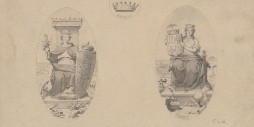 image for: Claudi Lorenzale - Projectes de medalles de la ciutat de Barcelona [?] - Cap a 1860-1880
