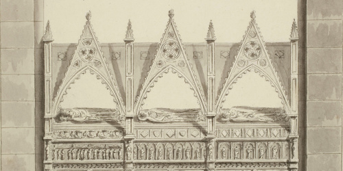 image for: Alexandre de Laborde - Vista frontal d&#039;un sepulcre reial i dels Cardona del monestir de Poblet - Cap a 1801-1803