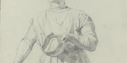 Claudi Lorenzale - Home amb indumentària medieval - Cap a 1850-1870 image for: Claudi Lorenzale - Home amb indumentària medieval - Cap a 1850-1870
