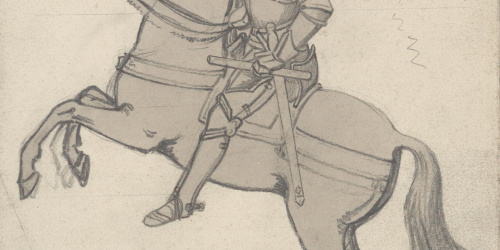 Claudi Lorenzale - Figura eqüestre d'un rei got (anvers) / Figura eqüestre d'un rei got (revers) - Cap a 1840-1850 image for: Claudi Lorenzale - Figura eqüestre d'un rei got (anvers) / Figura eqüestre d'un rei got (revers) - Cap a 1840-1850