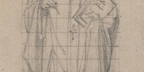 Claudi Lorenzale - Estudi de Sant Agustí per al retaule de la Torre del Veguer - Cap a 1877 image for: Claudi Lorenzale - Estudi de Sant Agustí per al retaule de la Torre del Veguer - Cap a 1877