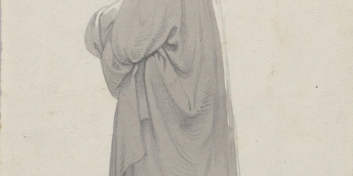 Claudi Lorenzale - Personatge amb una llarga túnica i caputxó - Cap a 1850-1870 image for: Claudi Lorenzale - Personatge amb una llarga túnica i caputxó - Cap a 1850-1870