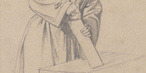 Claudi Lorenzale - Estudi de sant Josep per al retaule de l'altar major de la catedral de Solsona - Cap a 1854-1856 image for: Claudi Lorenzale - Estudi de sant Josep per al retaule de l'altar major de la catedral de Solsona - Cap a 1854-1856