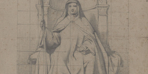Claudi Lorenzale - Abadessa en un tron - Cap a 1850-1870 image for: Claudi Lorenzale - Abadessa en un tron - Cap a 1850-1870