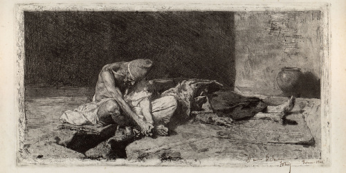 image for: Marià Fortuny - Àrab vetllant el cadàver del seu amic - 1866