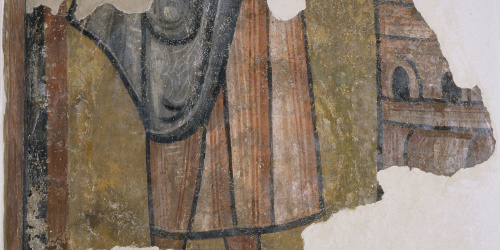 image for: Mestre de Boí - Restes de figura i arquitectura de Sant Joan de Boí - Cap a 1100
