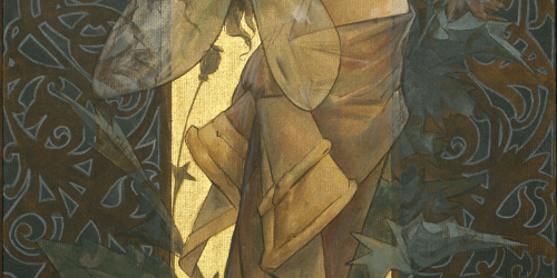 image for: Alexandre de Riquer - Figura femenina olorant cascall - 1887