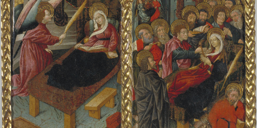 image for: Mestre de Riglos - Anunci de la mort de la Mare de Déu; Dormició de la Mare de Déu - Cap a 1440-1460